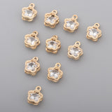 Maxbell 10 Pieces Crystal Alloy Rhinestone Charms Pendant DIY Jewelry Accessories B