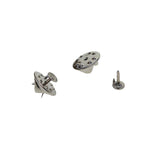 Maxbell 100 Sets DIY Tie Tacks Butterfly Pinch Back Pins Brooch Findings Silver