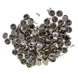 Maxbell 100 Sets DIY Tie Tacks Butterfly Pinch Back Pins Brooch Findings Silver