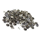 Maxbell 100 Sets DIY Tie Tacks Butterfly Pinch Back Pins Brooch Findings Silver