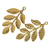 Maxbell 30Pcs Assorted Color Leaf Branches Charms Pendants Jewelry Making Findings