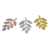 Maxbell 30Pcs Assorted Color Leaf Branches Charms Pendants Jewelry Making Findings
