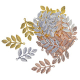Maxbell 30Pcs Assorted Color Leaf Branches Charms Pendants Jewelry Making Findings