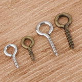 Max 200set Iron Screw Eye Pins Hook Bail Peg Pendants Charms Connectors 4x8mm