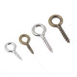 Max 200set Iron Screw Eye Pins Hook Bail Peg Pendants Charms Connectors 4x8mm