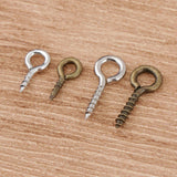 Max 200set Iron Screw Eye Pins Hook Bail Peg Pendants Charms Connectors 4x8mm