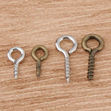 Max 200set Iron Screw Eye Pins Hook Bail Peg Pendants Charms Connectors 4x8mm