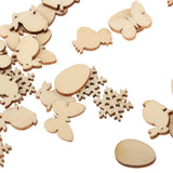 Maxbell 50x Assorted Natural Rustic Wood Slices Wooden Shapes Pieces, for Wedding Centerpiece, DIY Wood Arts Projects, Table Scatters, Country Style Decor
