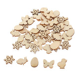Maxbell 50x Assorted Natural Rustic Wood Slices Wooden Shapes Pieces, for Wedding Centerpiece, DIY Wood Arts Projects, Table Scatters, Country Style Decor