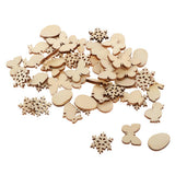 Maxbell 50x Assorted Natural Rustic Wood Slices Wooden Shapes Pieces, for Wedding Centerpiece, DIY Wood Arts Projects, Table Scatters, Country Style Decor