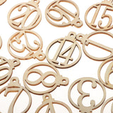 Maxbell 25x Wood Numbers in Lantern Shapes Wooden Hanging Ornaments Pieces for Wedding Centerpiece, DIY Wood Arts Project, Table Scatters, Country Style Decor