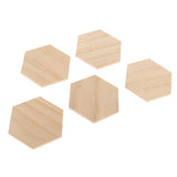 Maxbell 5 Pieces Natural Wood Hexagon Plaque Sign Slices Unfinished Wooden Shapes