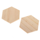 Maxbell 5 Pieces Natural Wood Hexagon Plaque Sign Slices Unfinished Wooden Shapes