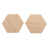 Maxbell 5 Pieces Natural Wood Hexagon Plaque Sign Slices Unfinished Wooden Shapes