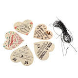 Maxbell 5 Unfinished Heart Love Wooden Cutouts Charms Scrapbooking Craft Gift Tags