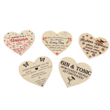 Maxbell 5 Unfinished Heart Love Wooden Cutouts Charms Scrapbooking Craft Gift Tags
