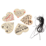 Maxbell 5 Unfinished Heart Love Wooden Cutouts Charms Scrapbooking Craft Gift Tags