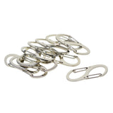 Maxbell 10 Pieces Steel Dual Carabiner Clip Keychain Clip With Secure Lock Keyrings