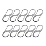 Maxbell 10 Pieces Steel Dual Carabiner Clip Keychain Clip With Secure Lock Keyrings