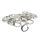 Maxbell 10 Pieces Steel Dual Carabiner Clip Keychain Clip With Secure Lock Keyrings
