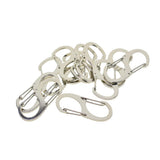 Maxbell 10 Pieces Steel Dual Carabiner Clip Keychain Clip With Secure Lock Keyrings