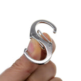 Maxbell 10 Pieces Steel Dual Carabiner Clip Keychain Clip With Secure Lock Keyrings