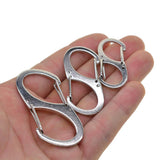 Maxbell 10 Pieces Steel Dual Carabiner Clip Keychain Clip With Secure Lock Keyrings