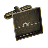 Max 20x 16mm Square Blank Setting Base Pad Cuff Link DIY Wedding Formal Cufflink