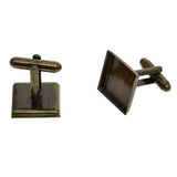 Max 20x 16mm Square Blank Setting Base Pad Cuff Link DIY Wedding Formal Cufflink