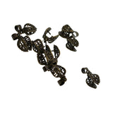 Max 10 Sets 24mm Bronze Filigree Pendant Pinch Clip Jewelry Bails Connectors