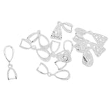 Max 10-Packs Filigree Flower Pendant Pinch Bails Connector DIY Jewelry Platinum