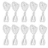 Max 10-Packs Filigree Flower Pendant Pinch Bails Connector DIY Jewelry Platinum