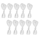 Max 10-Packs Filigree Flower Pendant Pinch Bails Connector DIY Jewelry Platinum