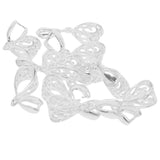 Max 10-Packs Filigree Flower Pendant Pinch Bails Connector DIY Jewelry Platinum