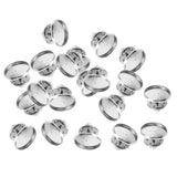 Max 20 Set Metal Brooch Making Blank Cabochon Bezel Setting Trays for Badge 12mm