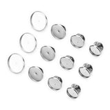 Max 20 Set Metal Brooch Making Blank Cabochon Bezel Setting Trays for Badge 12mm
