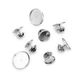Max 20 Set Metal Brooch Making Blank Cabochon Bezel Setting Trays for Badge 14mm