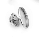 Max 20 Set Metal Brooch Making Blank Cabochon Bezel Setting Trays for Badge 14mm