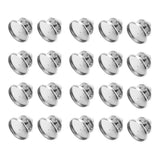 Max 20 Set Metal Brooch Making Blank Cabochon Bezel Setting Trays for Badge 14mm