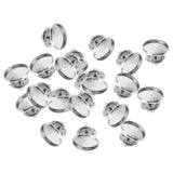 Max 20 Set Metal Brooch Making Blank Cabochon Bezel Setting Trays for Badge 14mm