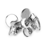 Max 20 Set Metal Brooch Making Blank Cabochon Bezel Setting Trays for Badge 14mm