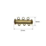 Maxbell 10Pcs Multi 3 Strand Slide Lock Magnetic Tube Brass Clasps DIY Making Bronze