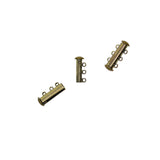 Maxbell 10Pcs Multi 3 Strand Slide Lock Magnetic Tube Brass Clasps DIY Making Bronze