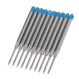 Maxbell 10pcs Metal Ballpoint Pen Refills Ink Ball Point Pen Replacement Blue