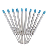 Maxbell 10pcs Metal Ballpoint Pen Refills Ink Ball Point Pen Replacement Blue