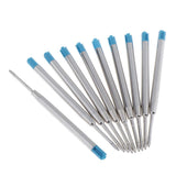 Maxbell 10pcs Metal Ballpoint Pen Refills Ink Ball Point Pen Replacement Blue