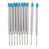 Maxbell 10pcs Metal Ballpoint Pen Refills Ink Ball Point Pen Replacement Blue