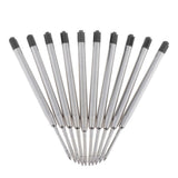 Maxbell 10pcs Metal Ballpoint Pen Refills Ink Ball Point Pen Replacement Black Ink