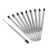 Maxbell 10pcs Metal Ballpoint Pen Refills Ink Ball Point Pen Replacement Black Ink