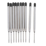 Maxbell 10pcs Metal Ballpoint Pen Refills Ink Ball Point Pen Replacement Black Ink